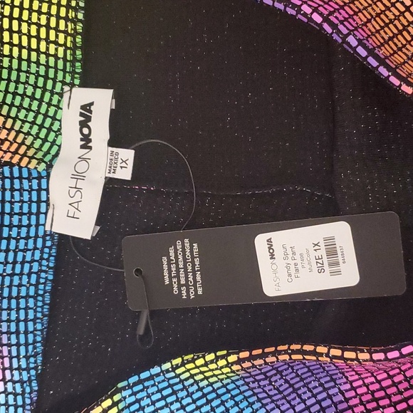 Stretchy Sparkle Flared Rainbow Dye Pants - Picture 2 of 2